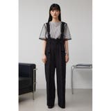 リネンライクワイドハイウエストサロペット | AZUL BY MOUSSY | 詳細画像18