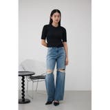 ハーフスリーブクルーネックリブトップス | AZUL BY MOUSSY | 詳細画像30