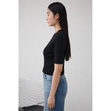 ハーフスリーブクルーネックリブトップス | AZUL BY MOUSSY | 詳細画像32