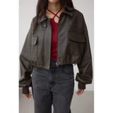 D/BRN3 | フェイクレザーショートブルゾン | AZUL BY MOUSSY