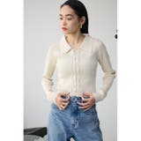 レースアップポロカラーニット | AZUL BY MOUSSY | 詳細画像2