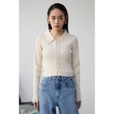 レースアップポロカラーニット | AZUL BY MOUSSY | 詳細画像4