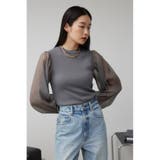 袖シアー長袖リブトップス | AZUL BY MOUSSY | 詳細画像27 