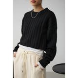 BLK | ショートケーブルニットトップス | AZUL BY MOUSSY