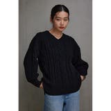 シェニールケーブルVネックニットトップス | AZUL BY MOUSSY | 詳細画像12 
