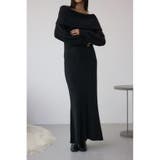 BLK | オフショルロングニットワンピース | AZUL BY MOUSSY