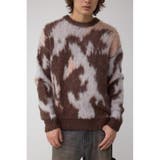 柄BRN5 | 起毛総柄ニット | AZUL BY MOUSSY