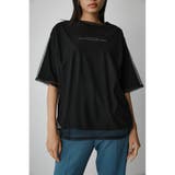 BLK | TULLE SET MESSAGE PRINT TEE | AZUL BY MOUSSY
