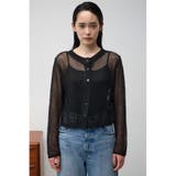 シアークルーネックボタンカーディガン | AZUL BY MOUSSY | 詳細画像15