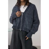 C.GRY | WZIPベロアラメモールカーデ | AZUL BY MOUSSY
