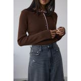 BRN | 格上げ ヘンリーネックデザインニットトップス | AZUL BY MOUSSY