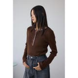 格上げ ヘンリーネックデザインニットトップス | AZUL BY MOUSSY | 詳細画像12
