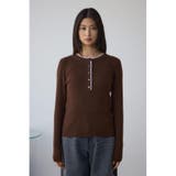 格上げ ヘンリーネックデザインニットトップス | AZUL BY MOUSSY | 詳細画像14