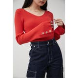 ORG | 2WAY SLEEVE BUTTON RIB KNIT | AZUL BY MOUSSY