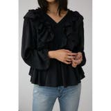 BLK | ラッフルショルダー長袖ブラウス | AZUL BY MOUSSY
