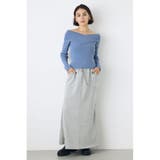 ジップデザイン裏毛ロングスカート | AZUL BY MOUSSY | 詳細画像17
