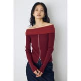 BRD | シャギーコンビジップオフショルニット | AZUL BY MOUSSY