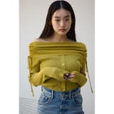 LIME | ギャザーオフショルダーニットトップス | AZUL BY MOUSSY