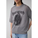 GRY | Couragcousプリント半袖ニット | AZUL BY MOUSSY