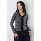 GRY | ベロアフロントシャーリングトップス | AZUL BY MOUSSY