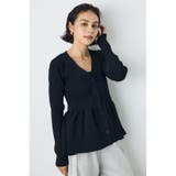 BLK | ペプラムカーディガン | AZUL BY MOUSSY