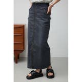 L/BLK1 | AZUL DENIM フロントジップデニムスカート | AZUL BY MOUSSY