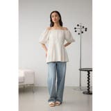 2WAYパフスリーブ配色ペプラムブラウス | AZUL BY MOUSSY | 詳細画像4 