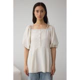 2WAYパフスリーブ配色ペプラムブラウス | AZUL BY MOUSSY | 詳細画像13 