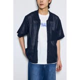NVY | 編地切替ニットシャツ | AZUL BY MOUSSY