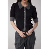 BLK | シャギーコンビポロニットトップス | AZUL BY MOUSSY