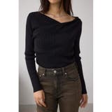 BLK | ドレープ長袖ニットトップス | AZUL BY MOUSSY