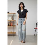 ドロストリングギャザーシャツベスト | AZUL BY MOUSSY | 詳細画像3 