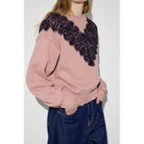 PNK | バイカラーレースクルーネックスウェット | AZUL BY MOUSSY