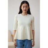 ペプラム5分袖ニットトップス | AZUL BY MOUSSY | 詳細画像4