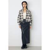 フェイクレザー/スエードパネル切替タイトスカート | AZUL BY MOUSSY | 詳細画像21 