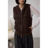 BRN | ZIPフーディループニットベスト | AZUL BY MOUSSY