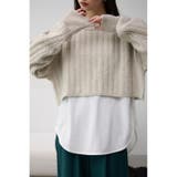 L/BEG1 | ショートケーブルニットトップス | AZUL BY MOUSSY