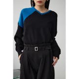 柄BLU5 | ショルダーバイカラーニット | AZUL BY MOUSSY