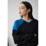 ショルダーバイカラーニット | AZUL BY MOUSSY | 詳細画像34