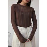 BRN | シアーランダムリブニットトップス | AZUL BY MOUSSY