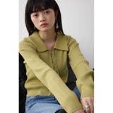 LIME | レースアップポロカラーニット | AZUL BY MOUSSY