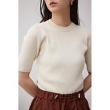 ハーフスリーブクルーネックリブトップス | AZUL BY MOUSSY | 詳細画像1