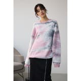 L/PNK1 | フォトジャガードニット | AZUL BY MOUSSY