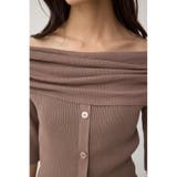 5分袖ギャザーオフショルニットトップス | AZUL BY MOUSSY | 詳細画像18 