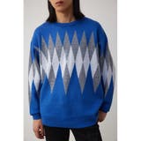 柄BLU5 | カラーアーガイルリラックスニット | AZUL BY MOUSSY