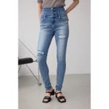 AZUL DENIM ハイウエストボタンリペアスキニー | AZUL BY MOUSSY | 詳細画像2