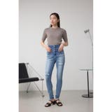 AZUL DENIM ハイウエストボタンリペアスキニー | AZUL BY MOUSSY | 詳細画像4