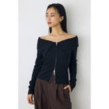 BLK | ダブルジップオフショル長袖トップス | AZUL BY MOUSSY