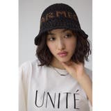 BLK | オープンワークニッティングロゴハット | AZUL BY MOUSSY