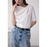 ドレープデザイン5分袖リブニット | AZUL BY MOUSSY | 詳細画像1